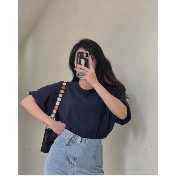 Áo thun trơn nam nữ mặc couple, áo phông basic cổ tròn form rộng tay lỡ, phong cách unisex oversize, QUYNHANHPUKA