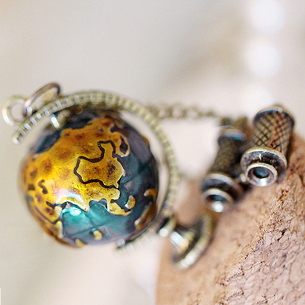 Dây chuyền hợp kim hình Địa Cầu Mini xinh xắn