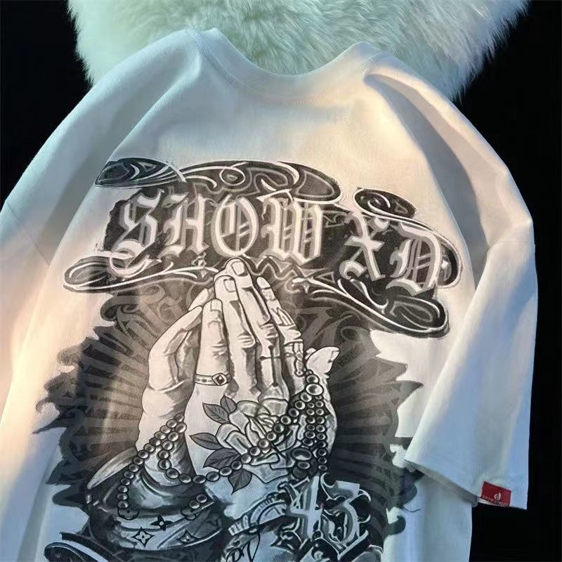 Áo Thun Nam Tay Ngắn Dáng Rộng Phong Cách Hip Hop