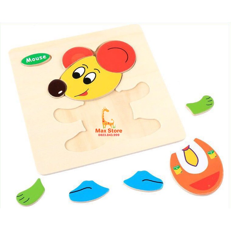 (Mẫu ngẫu nhiên) Combo 5 Tranh Gỗ Ghép Hình Nổi 3D