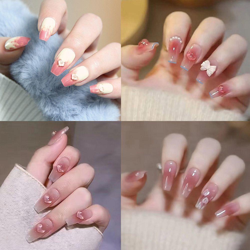 Hộp 24 Móng Tay Giả Chất Lượng Cao Chuyên Dụng Trang Trí Nghệ Thuật