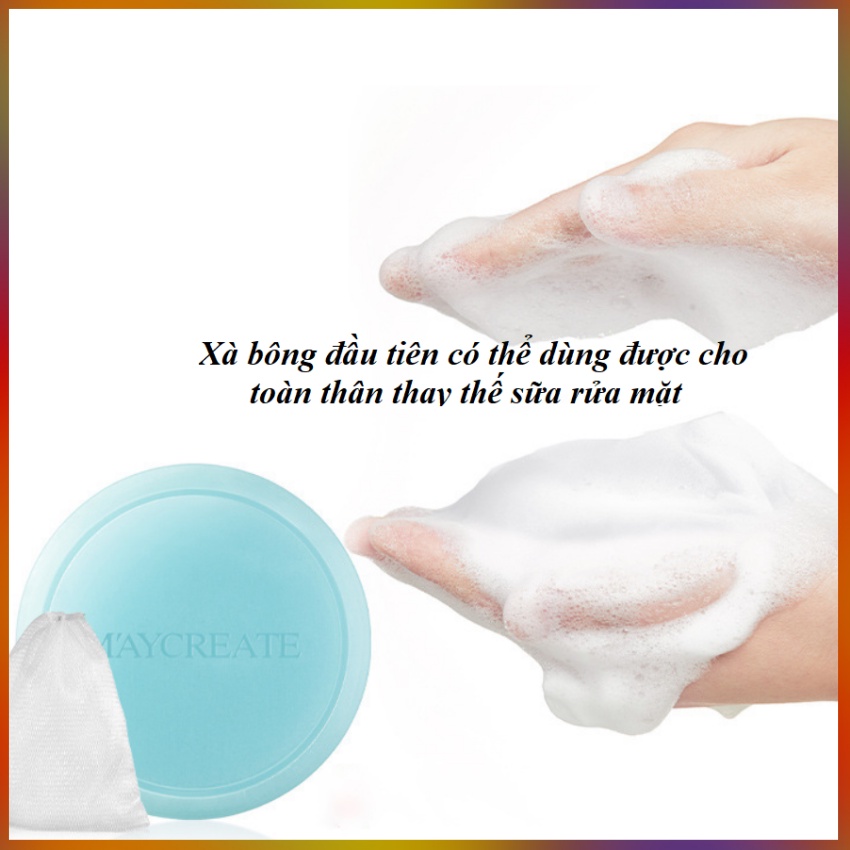 Xà bông tắm giảm mụn lưng, nang lông, tẩy da chết tinh chất muối biển sâu Maycreate 100gr/Hộp