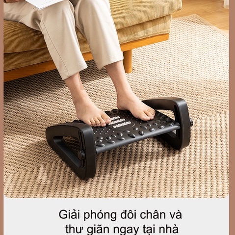 Gác chân văn phòng giúp bạn thư giãn mệt mỏi, Dụng cụ kê chân công thái học massage thông minh, chất liệu siêu bền