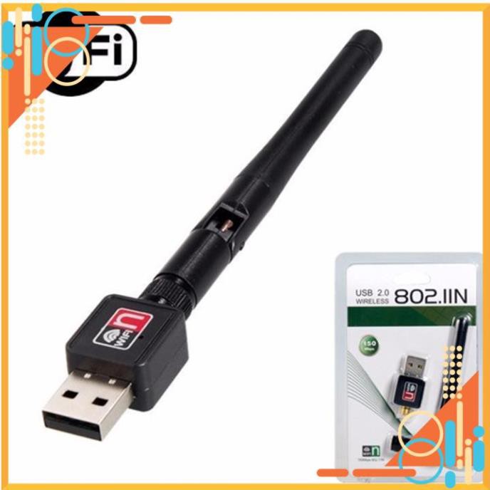 🎯XẢ LỖ🎯 USB Thu Bắt Sóng Wifi 802.11 150Mbps Có Ăngten