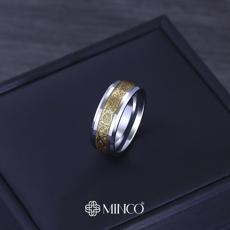 Nhẫn Nam Nữ Minco Accessories nhẫn Titan đẹp đơn giản không gỉ thiết kế họa tiết hoa văn độc đáo phá cách NT81