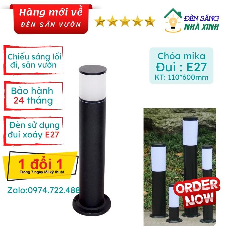 Đèn trụ sân vườn cổ trắng, ánh sáng lạnh đẹp, thân nhôm đúc. Hàng cao cấp bảo hành 2 năm