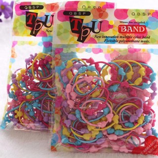 Set 50 Chun Buộc Tóc Bé Gái Nhiều Màu Sắc Dễ Thương