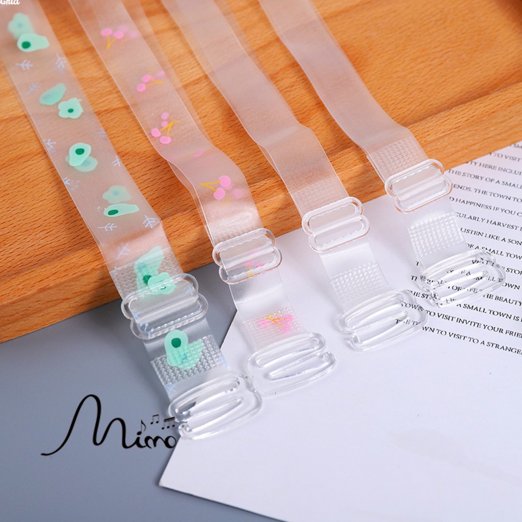 Dây áo con trong suốt họa tiết họa tiết mùa hè nhiều mẫu gửi ngẫu nhiên(2 đôi)