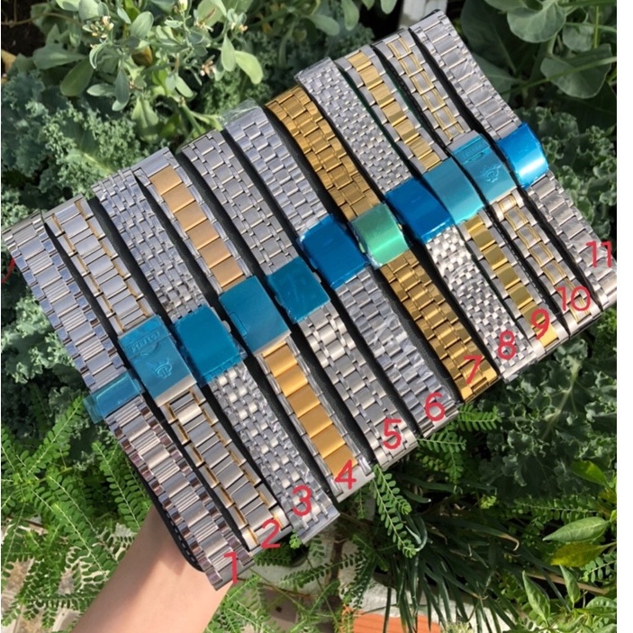 Dây Đồng Hồ Thép Không Gỉ 7 Mắt Đầu Bằng Tặng Kèm Dụng Cụ Thay Dây