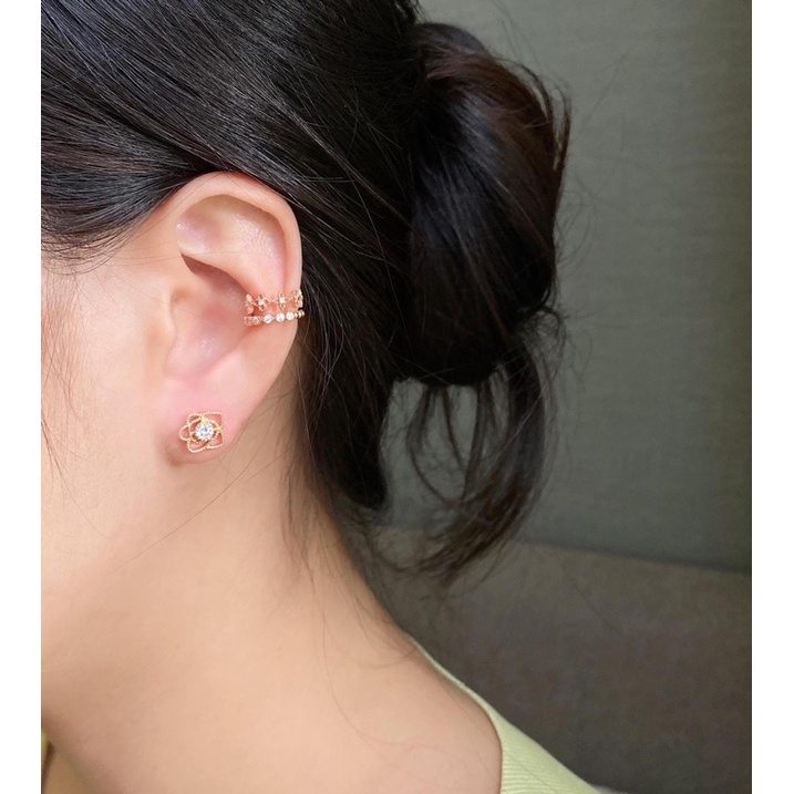 Hoa tai, bông tai hoa hàn quốc, thanh lịch, tinh tế