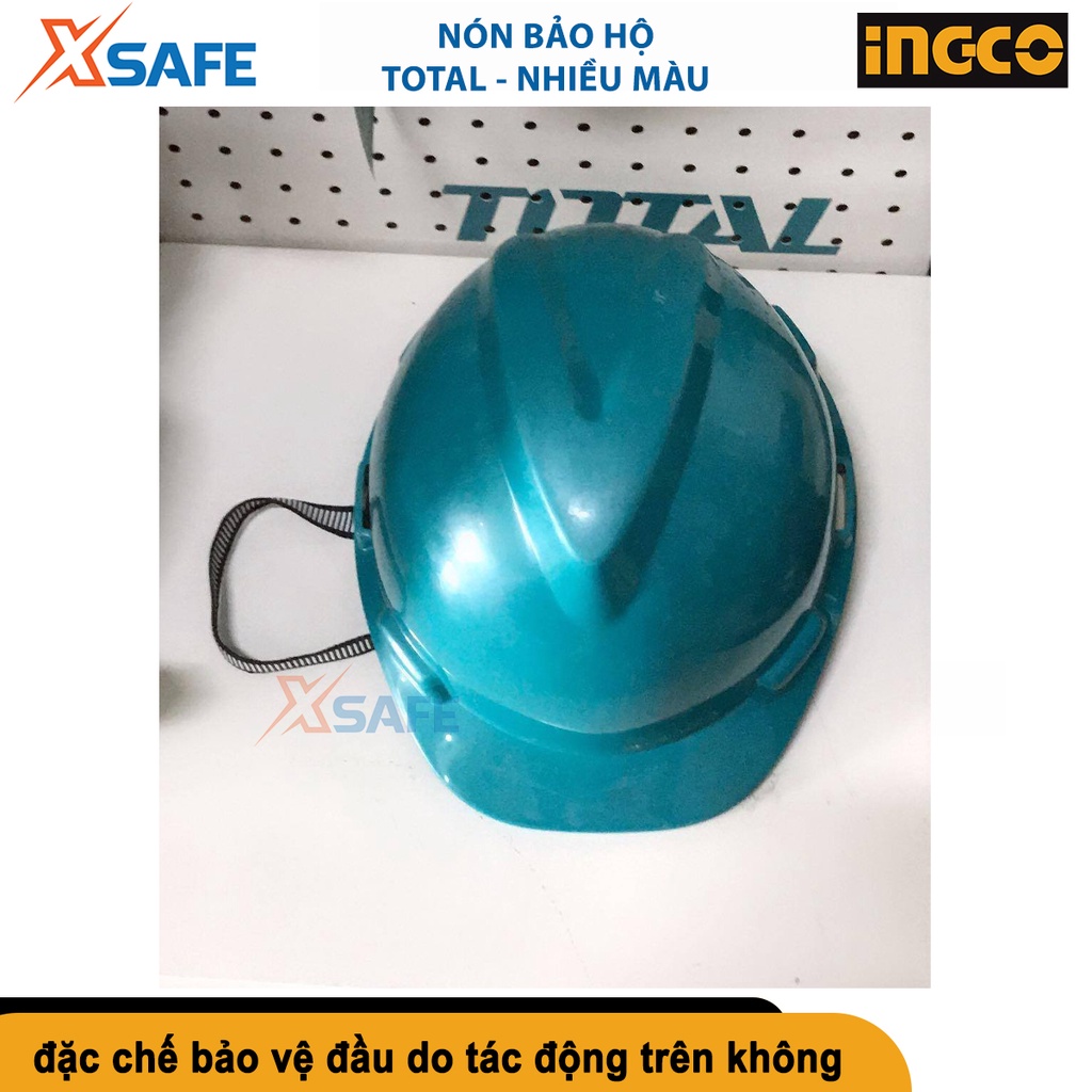 Nón bảo hộ Total chất liệu polythelyn chịu va đập, dây nón nylon trang bị nút gài dễ điều chỉnh, 4 màu lựa chọn