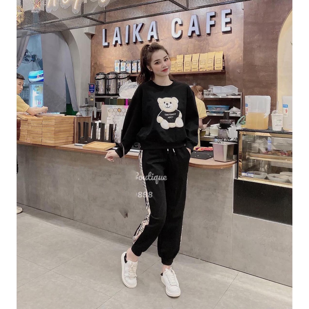 Set đồ nữ, bộ Umi Hàng loại 1 thêu nổi hình gấu