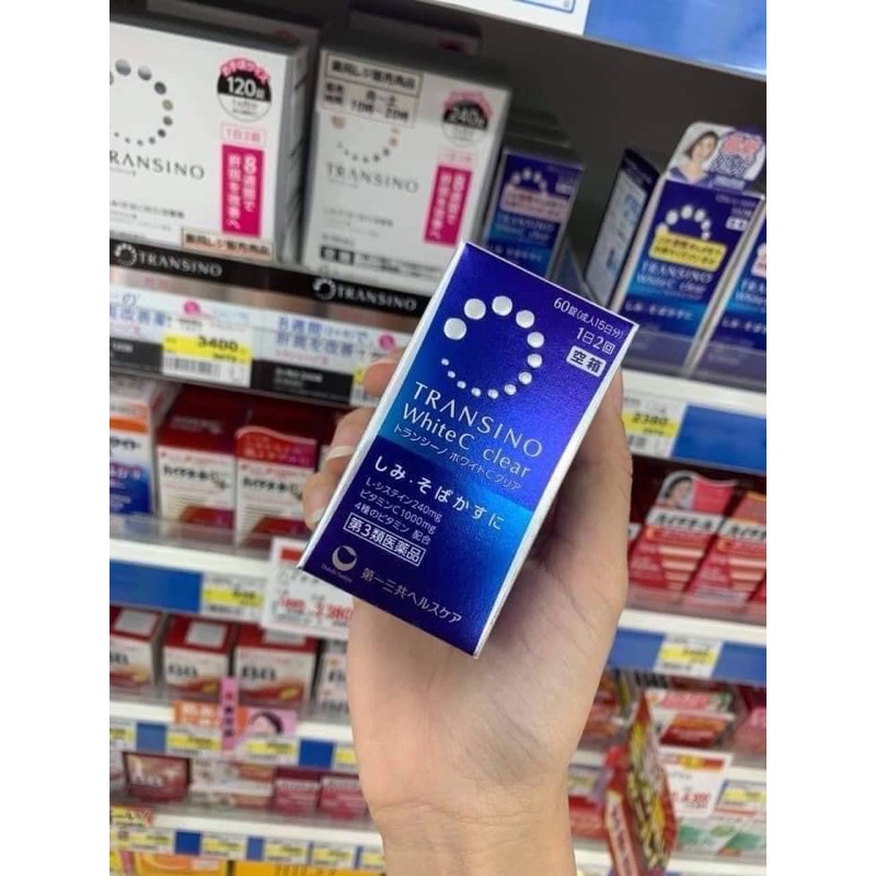[Mã 77FMCGSALE giảm 8% đơn 500K] Viên Uống Transino White C Xanh 120 viên Nhật Bản trắng da, mờ thâm nám | BigBuy360 - bigbuy360.vn