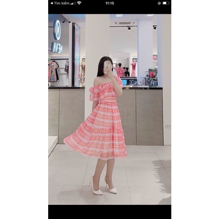 Neva newtag Đầm maxi sọc kẻ nguyen tag size M/L