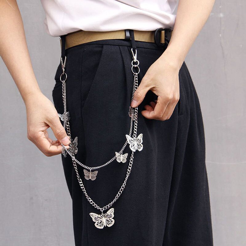 Fashion Waistband Decoration  Double Layer Butterfly Pants Chain