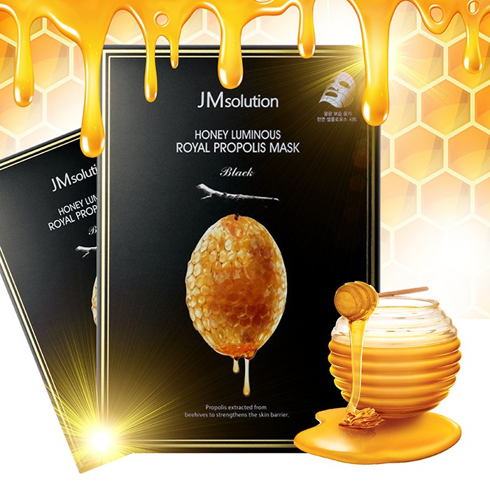 Mặt Nạ giấy sáp ong Jm Solution Honey Luminous Royal Propolis Mask (Mật Ong) 30ml/miếng