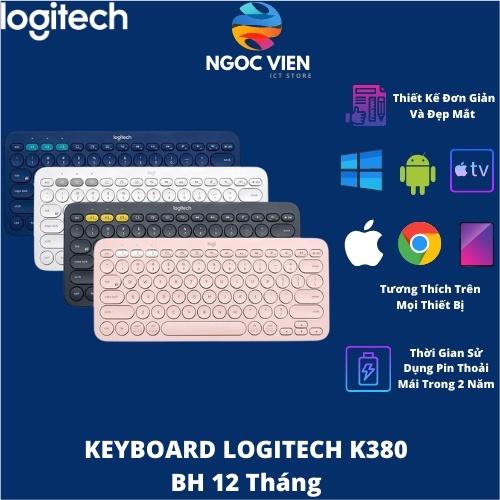 [Hỏa Tốc - HCM] Bàn phím Bluetooth Logitech K380 Multi-Device - Kết nối Bluetooth cùng lúc 3 thiết bị | Ngoc Vien Store