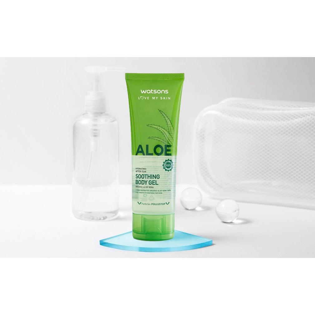 Gel Dưỡng Thể Watsons Aloe Hydrating After Sun Soothing Dưỡng Ẩm &amp; Dịu Da Chiết Xuất Nha Đam 100ml