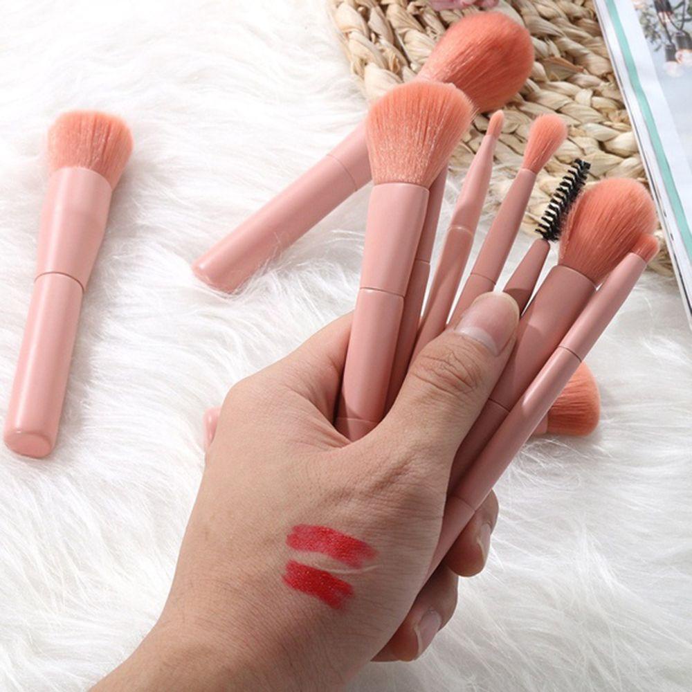 ROWANS Set 1 / 10 Cọ Trang Điểm Tay Cầm Bằng Gỗ Thời Trang Cho Nữ