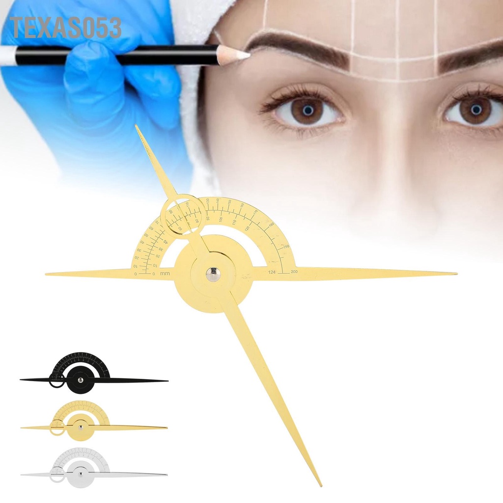 Texas053 Dụng cụ vẽ hình xăm Ba điểm định vị Hướng dẫn kẻ lông mày Cân bằng Thước đo