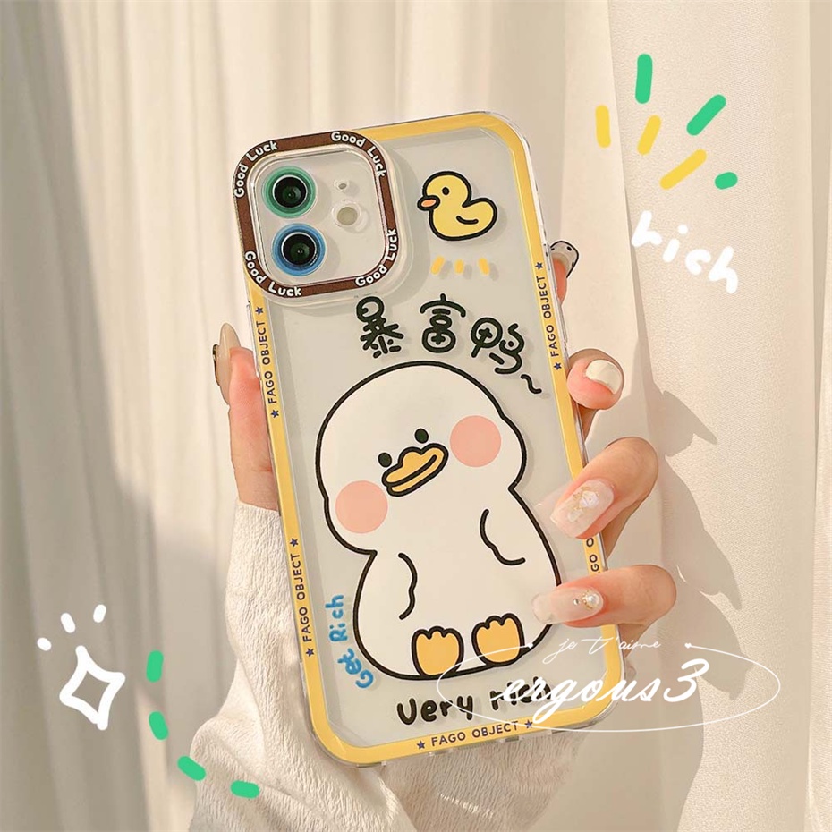 Ốp Điện Thoại Mềm Họa Tiết Vịt Hoạt Hình Bảo Vệ Lens Cho iPhone 14 13 12 11 Pro Max SE2020 X XR Xs Max 7 8 6 6s Plus
