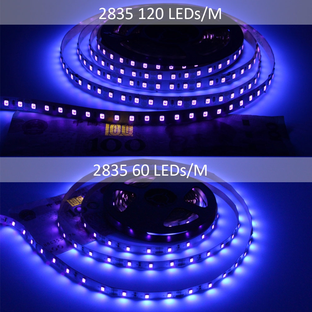 Smd2835 Đèn led uv 395-405nm 60leds 120leds Chống Nước 12vdc Cho Các Bữa Tiệc dj