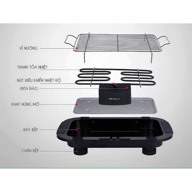 Bếp nướng điện không khói Electric barbecue 2000w dùng cho gia đình