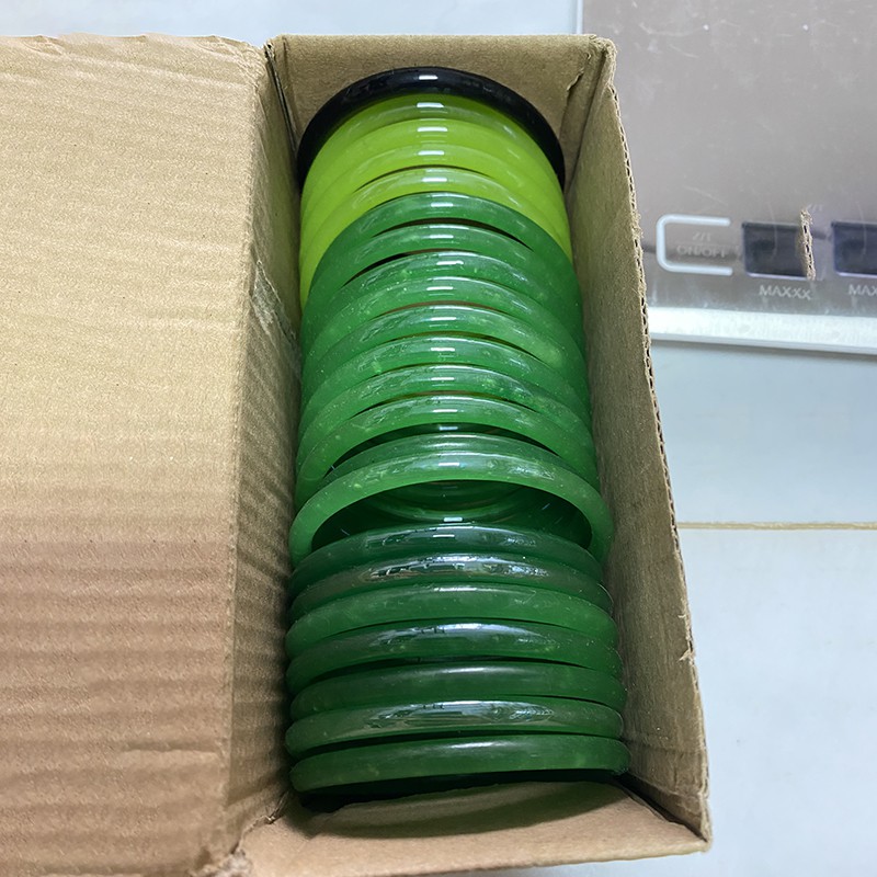 Vòng thủy tinh lên màu mã não 58mm chuyên dụng làm ngọc bội cổ trang phụ kiện đeo hông lưng cổ phục
