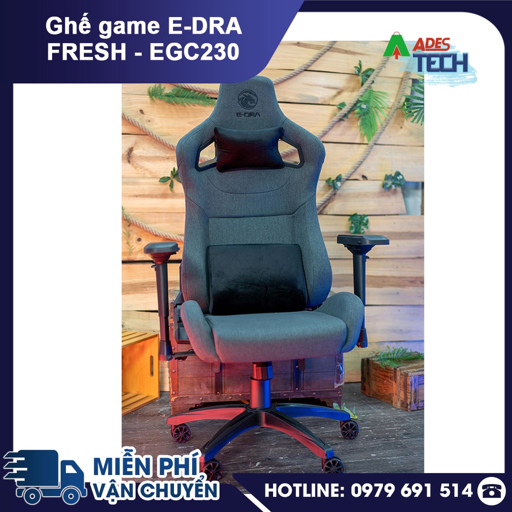 Ghế gaming E-Dra FRESH EGC230 vải kháng khuẩn tay ghế 4D đệm cao su nguyên khối
