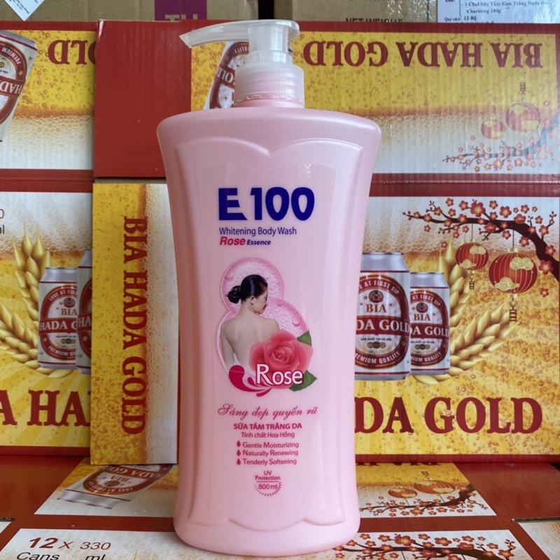 Sữa Tắm E100 Hương Hoa Hồng 800ml và 1,2L