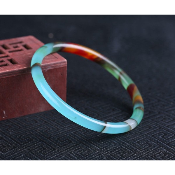 Vòng Tay Ngọc Bích Lụa Ngọc Bích Tròn Nhiều Màu Sắc Ngọc Bích Phong Cách Retro