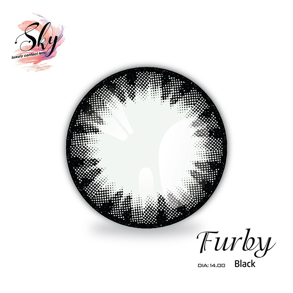Kính áp tròng Sky Lens -Furby Black 0-6 Độ-Made in Korea Chính Hãng Dia14.00