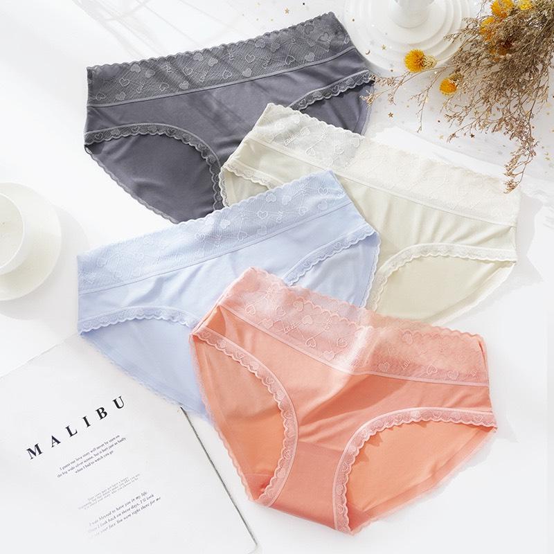 Quần Chip Nữ Mềm Phối Cạp Ren Tim Mềm Mại gợi cảm tôn dáng sexy hương havana mã 9099