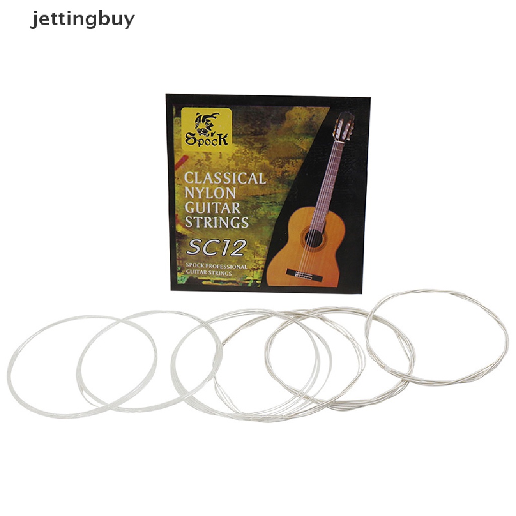 Bộ 6 dây đàn guitar SC12 JETTING bằng nylon màu bạc cho guitar cổ điển acoustic