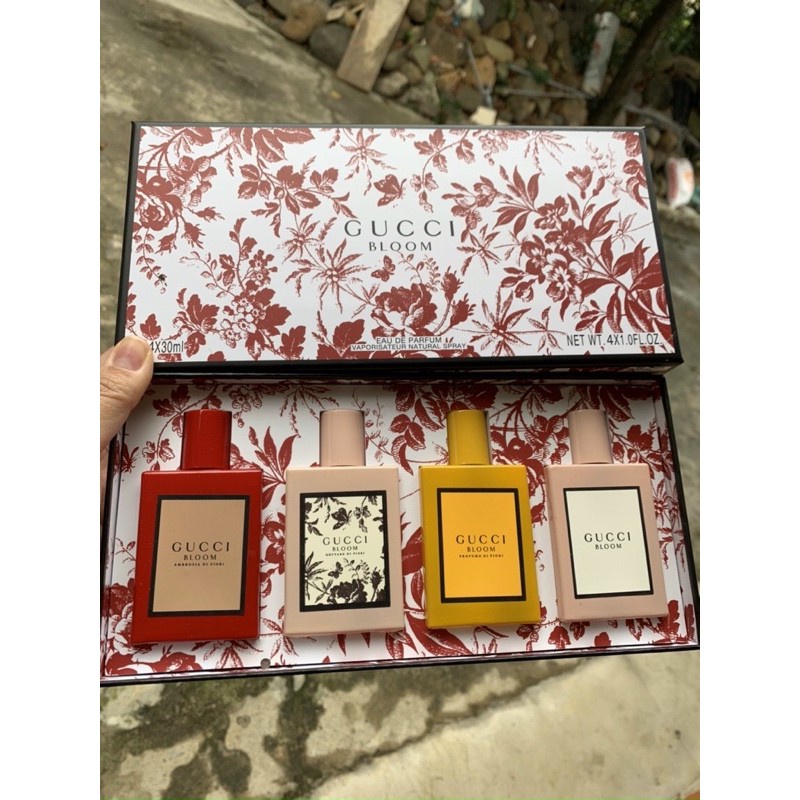 Set Nước Hoa Nữ Gucci Bloom mini 4 chai/ 30ml chai hàng Pháp - AM78