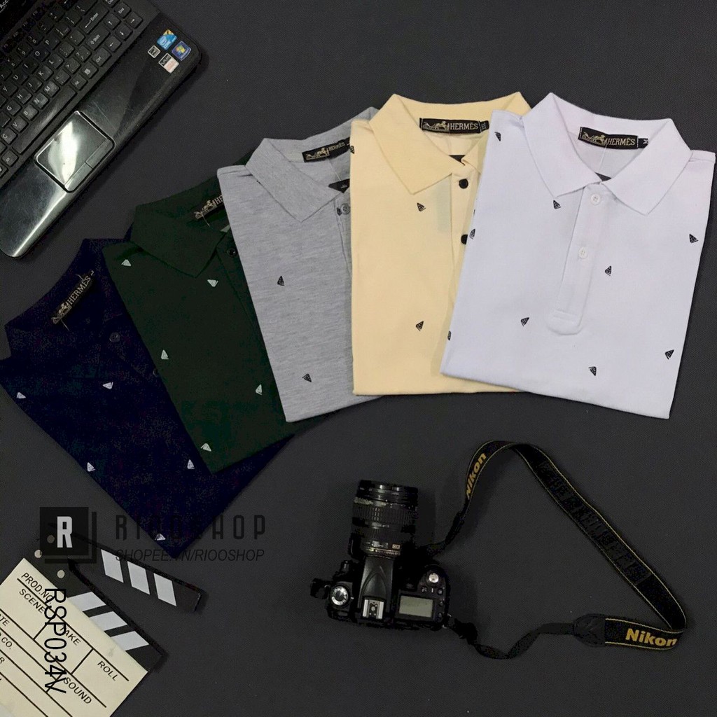 Áo thun nam có cổ họa tiết lá bay cực đẹp RSP034 - áo phông nam đẹp Riooshop | BigBuy360 - bigbuy360.vn