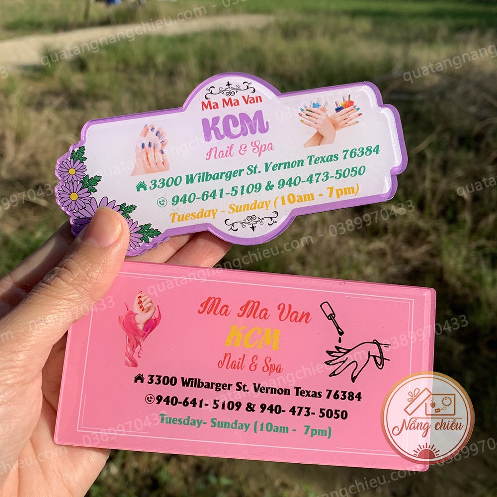 Bảng tiệm nail, móng , mi, thẩm mỹ viện, đạo cụ chụp ảnh mẫu nail, mẫu mi, móng, chất liệu mica sáng bóng và an toàn
