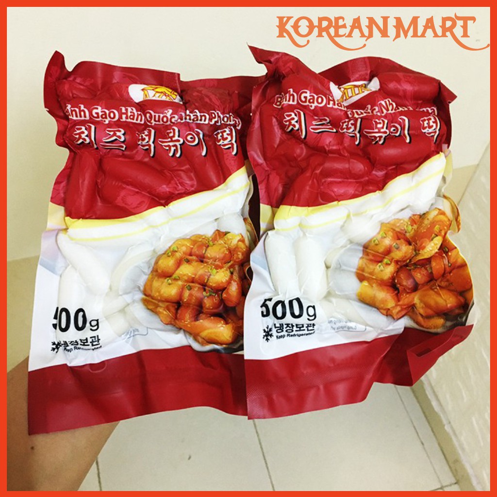 Bánh gạo phô mai Hàn quốc tokbokki Mir gói đỏ 1kg gồm 2 gói 500g