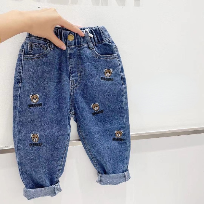 Quần Jean bé trai bé gái,Quần Jeans Thêu Họa Tiết Phong Cách Hàn Quốc Cho Bé Trai