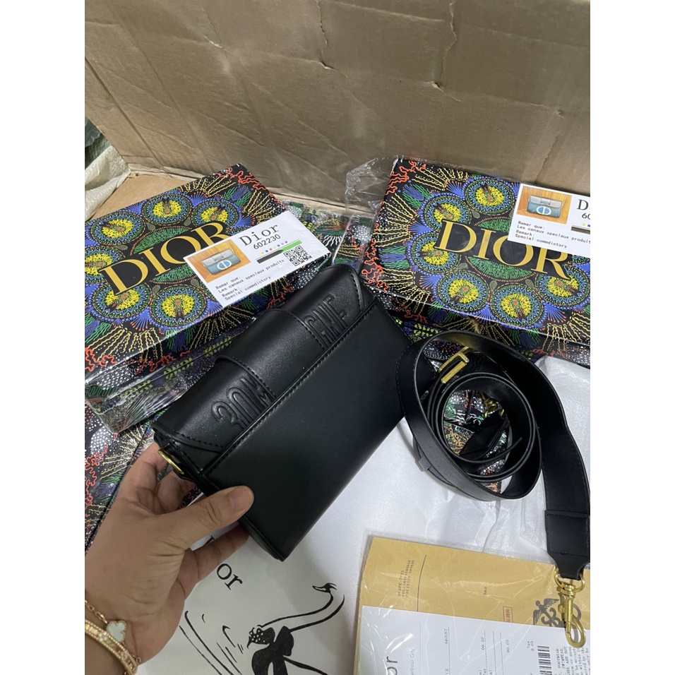 Túi đeo chéo chữ CD size 18cm fullbox dây bản to