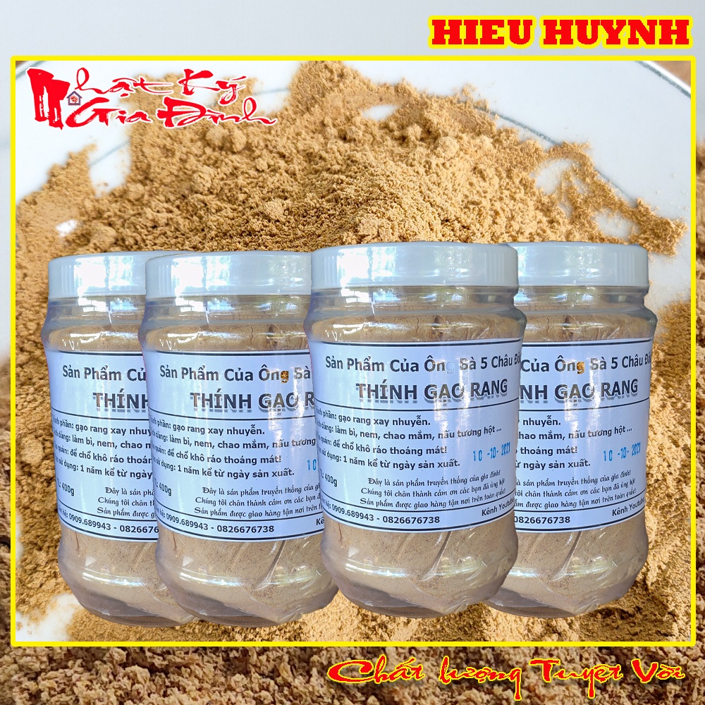 400gr Thính Gạo Rang Sẵn Làm Nhà Thơm Ngon Dùng Làm Mắm Hiệu Ông Bà 5 Châu Đốc