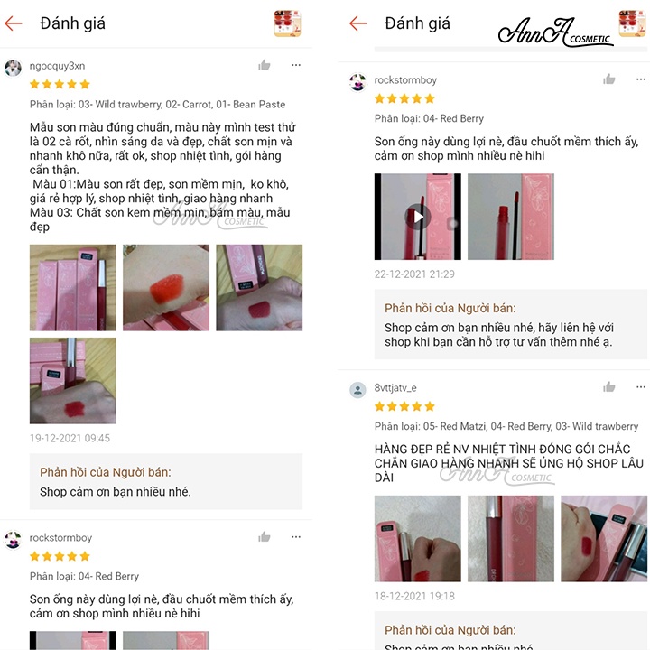 Son kem lì Drohoo siêu lì Mềm Mượt không lem không khô môi nội địa trung  Mẫu Mới 2,8g –AnnA.4.0.Cosmetic