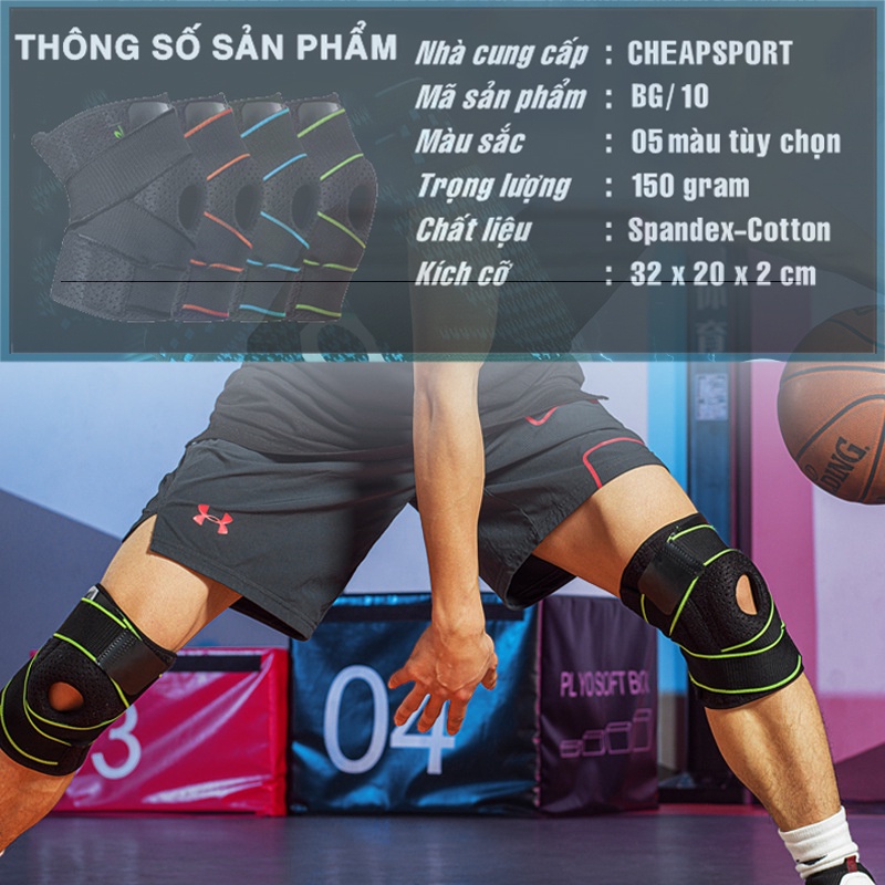 Bảo Vệ Đầu Gối BG/10, Bó Gối Thể Thao Tránh Chấn Thương Chơi Bóng Đá Bóng Rổ Bóng Chuyền Tập Gym Chạy Bộ Tennis Cầu Lông