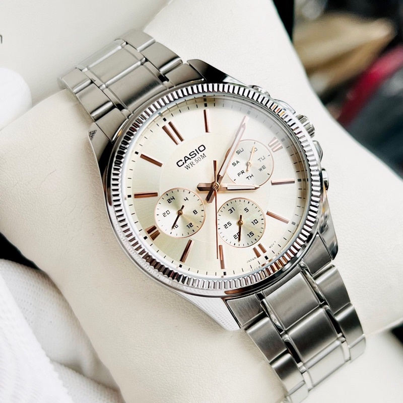 Đồng hồ kim nam dây thép Casio MTP 1375D 7A2