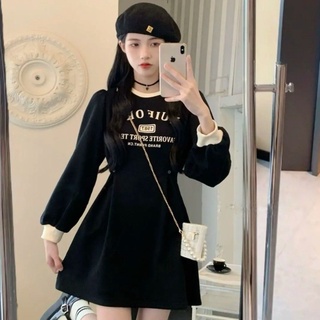 Đầm Đen Phong Cách Hàn Quốc Thời Trang Thu Đông Cho Nữ