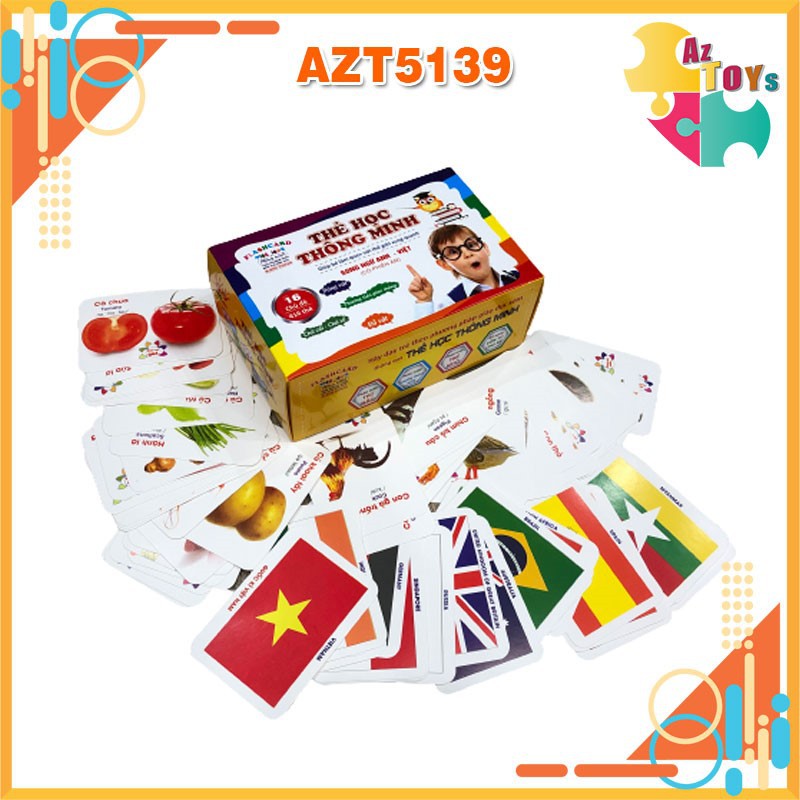 [XẢ KHO + NowShip] Bộ Thẻ Học Thông Minh Montessori Song Ngữ Glenn Doman Flashcard - AZT5139