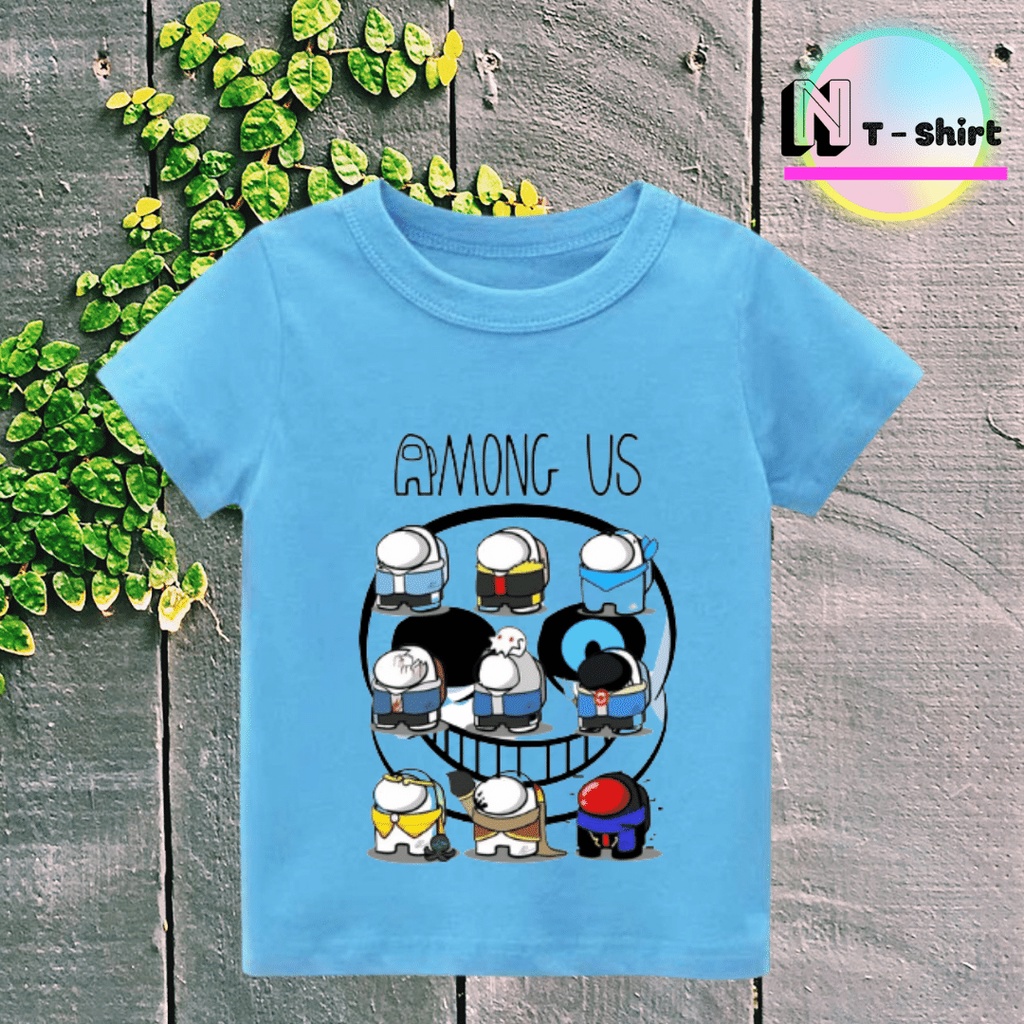 Áo thun cho bé trai và bé gái in hình Among Us & Sans , Áo cotton mặc mát thoải mái NTShirt 01