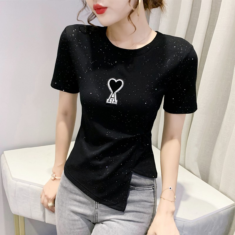 Áo Thun Tay Ngắn Thiết Kế Thắt Nút Độc Đáo Phong Cách Hàn Quốc Size S-2Xl