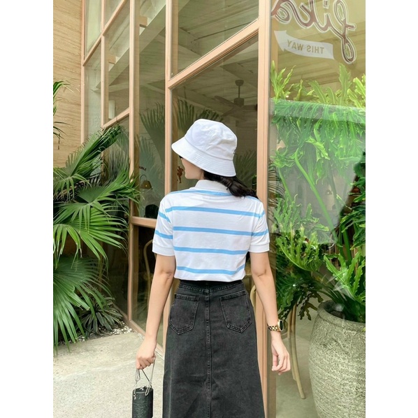 Áo POLO sọc xinh hàng VNXK ảnh thật shop chụp