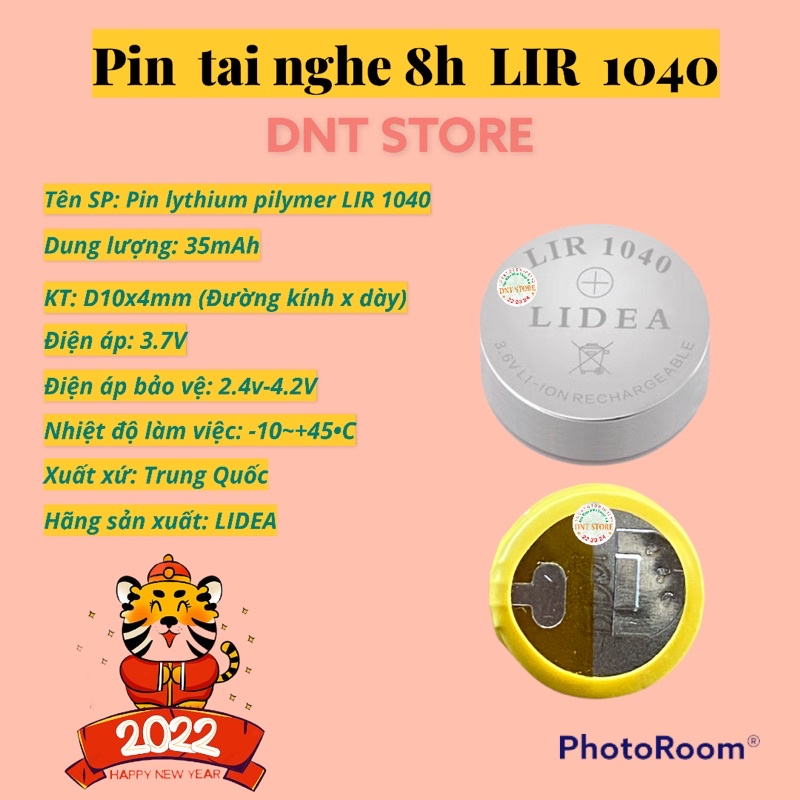 Pin nút  Li-ion 3.6V LIR1040 35mAh cho tai nghe repp 1:1